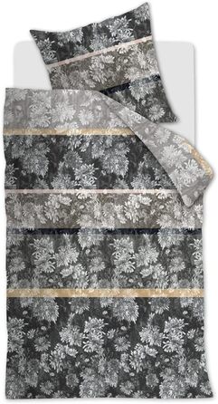 Комплект постільної білизни Beddinghouse Cotton Satin Chrys Color Grey, розмір 155x220см80x80