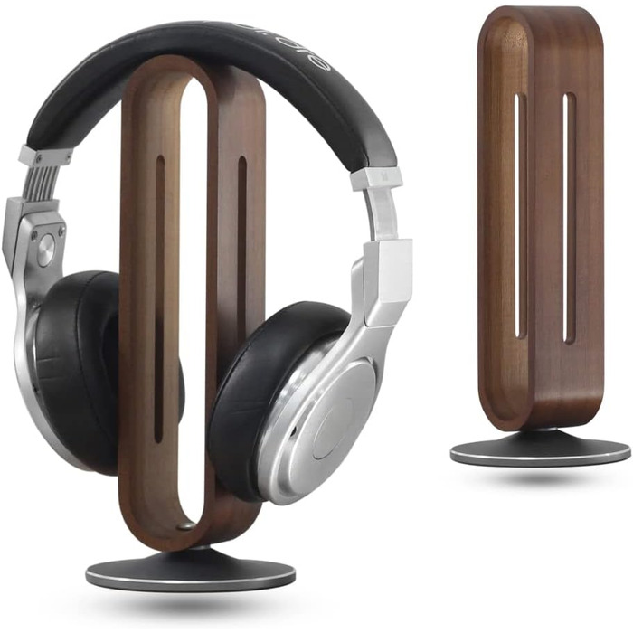 Підставка для навушників Bright Stone: дерев'яна, бамбукова та алюмінієва, для всіх навушників (сіра/коричнева)