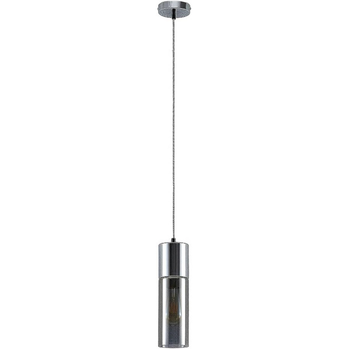 Підвісна лампа для обіднього столу Lindby 1 світло, підвісна лампа скляна металева, підвісна лампа димчасто-сіра E27 макс. 25 Вт, без лампочки, вітальня, скляна лампа
