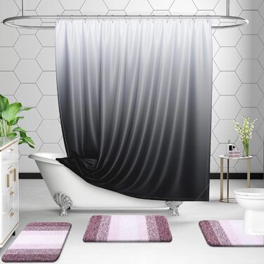 Набір килимків для ванної кімнати OLANLY, 2 шт., м'який, швидковисихаючий, мікрофібра, нековзний, придатний для прання та сушки в машинці, плюшеві килимки для ванної (119,4 x 50,8 см + 61 x 40,6 см)