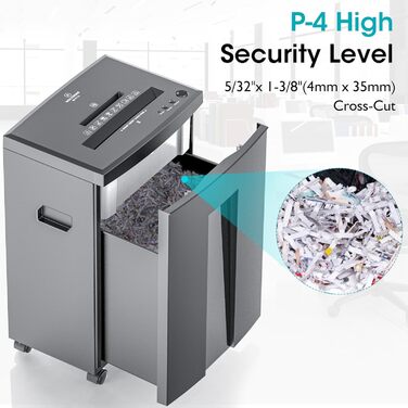 Шредер для паперу WOLVERINE P4 SD9113: 18 листів, знищення CD, тихий, 22 л, сірий