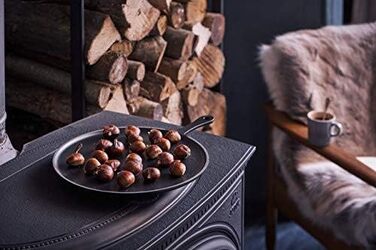 Сковорода для крепів Le Creuset з дерев'яним шпателем, чавун, діаметр 32 см, для всіх типів плит (включно з індукційними), Cerise (Вишневий)