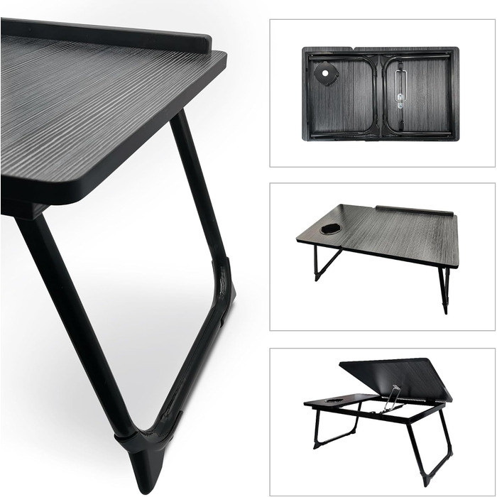 Складаний столик для ноутбука: портативний столик для ліжка та дивану з підстаканником