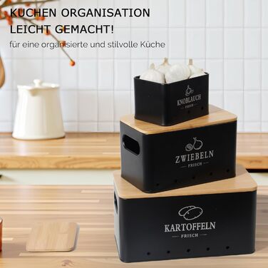 Набір контейнерів для зберігання картоплі, цибулі та часнику 3 шт. з циркуляцією повітря 360°