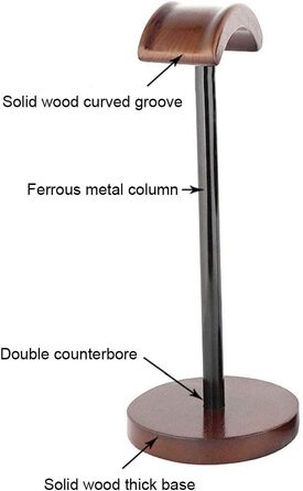 Підставка для навушників GEZICHTA з натурального дерева, металева стійка, гнучка підставка для ігрових навушників