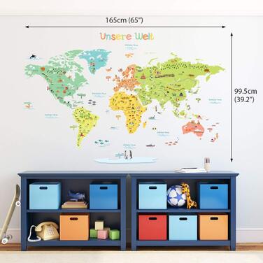 Декоративна наклейка на стіну зі зображенням карти світу