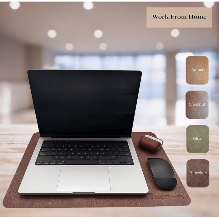 Набори підставки під тарілки Amber&Bee Lederoptik, 6 шт., миючіся, колір каштанове дерево