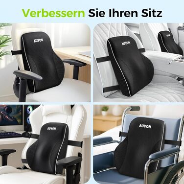Подушка для попереку AUVON для автомобіля та офісного крісла, підтримка поперекового відділу, покращення постави, піна з пам'яті
