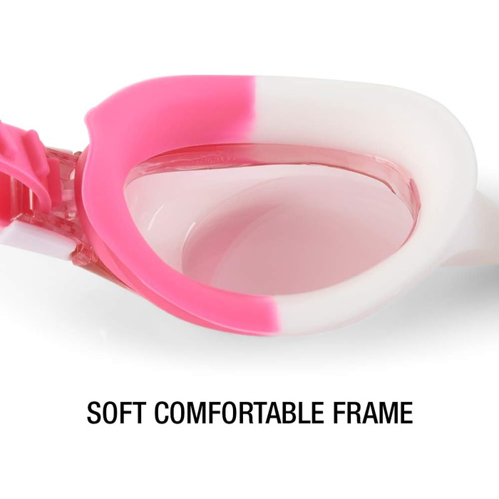 Дитячі окуляри для плавання Speedo Skoogles, без протікання, проти запотівання, легко регулюються та зручні із захистом від ультрафіолету (світло-рожевий)