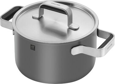 Набір посуду ZWILLING PURE, 5 предметів, з нержавіючої сталі 18/10, керамічне покриття, Stay-Cool ручки, придатний для миття в посудомийній машині (антрацитово-сірий)