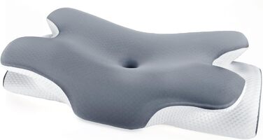 Ортопедична подушка для шиї LNZHAO з memory foam - підтримка для сну на боці, спині та животі - для зняття болю в шиї та плечей (темно-сіра)