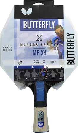 Ракетка для настільного тенісу з метеликом для дорослих Marcos Freitas Mfx4, чорний / червоний, один розмір