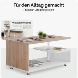 Столик журнальний Orlando White/Oak 95x55x50см