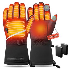 Обогревні рукавички Neemosi для чоловіків та жінок, 3-рівневий обігрів, акумулятор 7.4V 20000mAh, водонепроникні, для катання на лижах, альпінізму, походів, велоспорту, кемпінгу