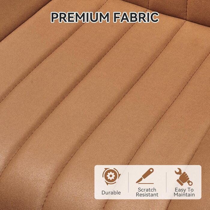 Обідні стільці для кухні з м'яким сидінням 10 см • Набір 2 шт. • Колір: коричневий • Металеві ніжки • Сучасний дизайн • FU01043BL-2