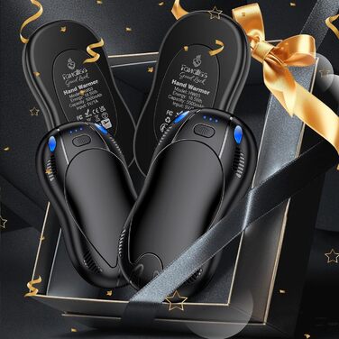 Електричні грілки для рук FANDLISS 10000mAh, 2 шт., з двостороннім нагрівом, USB, 3 режими, для кемпінгу та активного відпочинку