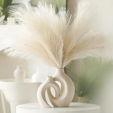 Керамічна ваза SUKIYPO, набір 2 шт, бежева, сучасний дизайн, для дому, офісу, декору інтер'єру