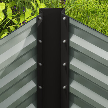 Набір з двох raised beds (високих грядок), ящики для вирощування рослин, поглиблені, металеві, 120 x 60 x 60 см, темно-сірі