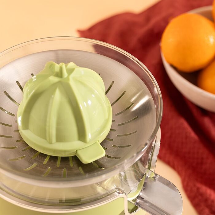 Електрична соковитискачка для цитрусових Cecotec Xqueeze RetroJuice 1000 Green. 1000W, нержавіючий фільтр, 2 конуси, система запобігання краплі