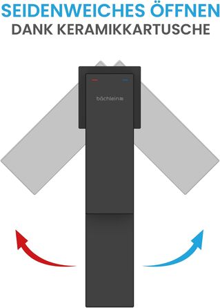 Змішувач для ванної кімнати Bächlein Imatra чорного матового кольору, однорідний важіль, сучасний дизайн