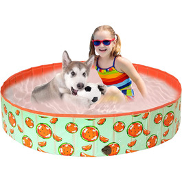 Жорсткий пластиковий басейн для собак COMSLE, складний басейн для собак великий з оновленою дошкою з поліпропілену, дитяча ванна для собак для саду, патіо, ванної кімнати (120x30 см) L 120x30 см кавун