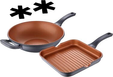 Сковорода San Ignacio Bronze з антипригарним покриттям 28 x 28 x 4,5 см, алюміній, для всіх плит