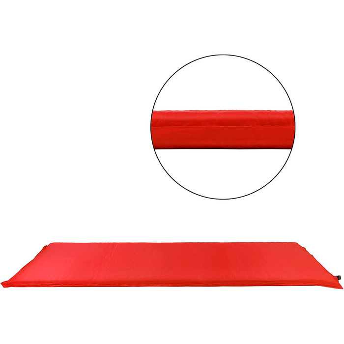 Спальний килимок ALPIDEX для кемпінгу товщиною 2,5, 6 або 10 см самонадувний підлоговий термальний килимок (червоний, 200 х 66 х 6,0 см)