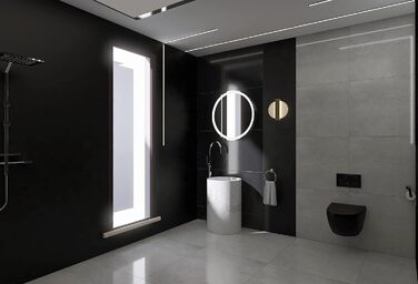 Дзеркало для ванної кімнати з підсвічуванням LED, діаметр 90 см, кругле, нейтральне світло 4000K, 90x90 см