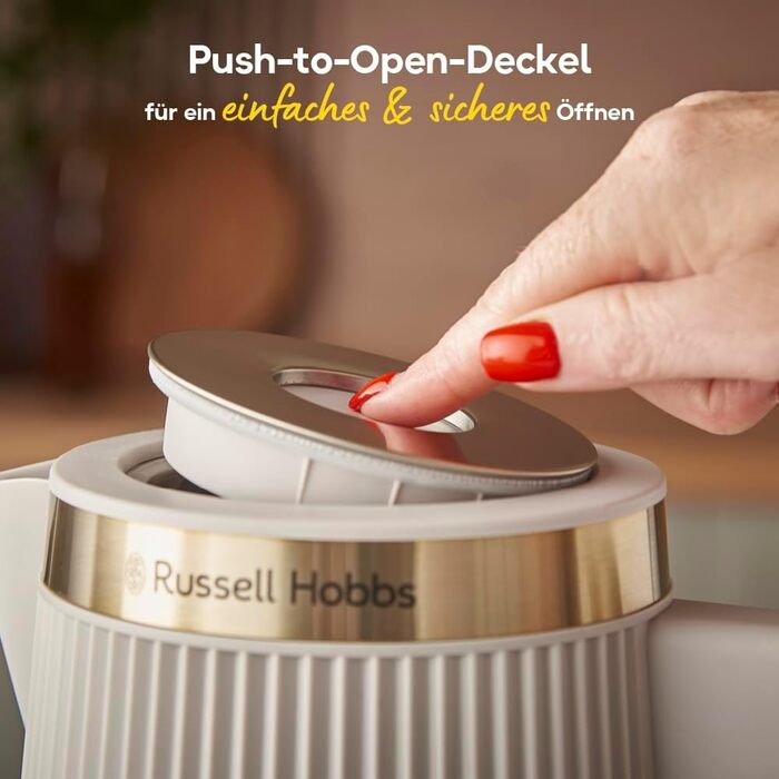 Електричний чайник Russell Hobbs Brontë Stone 1.7L, 2400W з матовим дизайном та золотистими акцентами