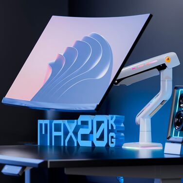 Кріплення для монітора NB Ergonomic для широких моніторів до 60 дюймів, RGB, білий, VESA 75/100, до 20 кг