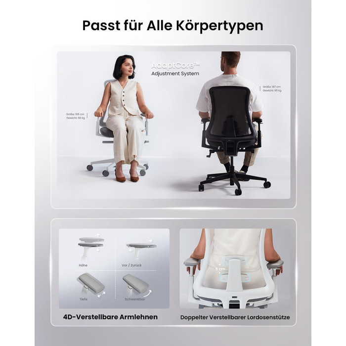 Офісний стілець ProtoArc Flexer Pro: ергономічний, з регулюванням глибини сидіння, сітчастою спинкою та підтримкою попереку - чорний