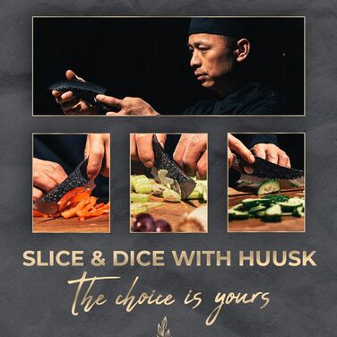 Японський ніж Huusk Kochmesser: професійний кухонний ніж для нарізки та подрібнення, оригінальна японська сталь, висока гострота