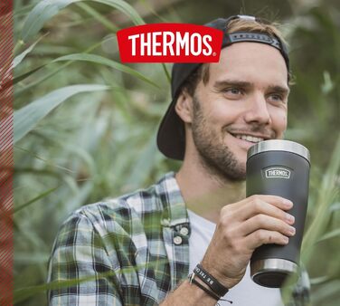 Термос ICON MUG 0,47л, бежевий/пісочний мат, термокружка 470мл, кавова кружка to go з нержавіючої сталі, ізотермос, 7 год гаряче / 22 год холодне, придатна для миття в посудомийній машині, абсолютно герметична, без BPA (470 мл, темно-сірий / Graphite Mat)