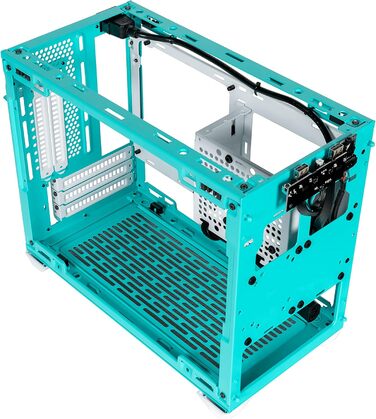 Комп'ютерний корпус Cooler Master MasterBox NR200P Mini-ITX з загартованим склом, вертикальним розташуванням відеокарти, чудовим охолодженням, Caribbean Blue