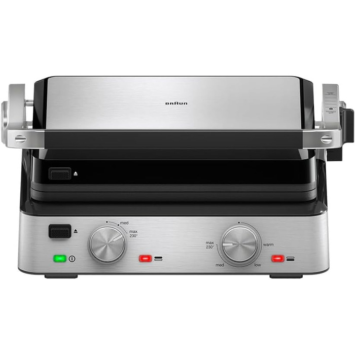 Електричний гриль Braun MultiGrill 7 CG7020: 3-в-1 (контактний гриль, барбекю, духовка), 2000W, велика поверхня (12 бургеров), плаваюча пластина, плаваюча гратильниця, миється в посудомийній машині, регулювання температури