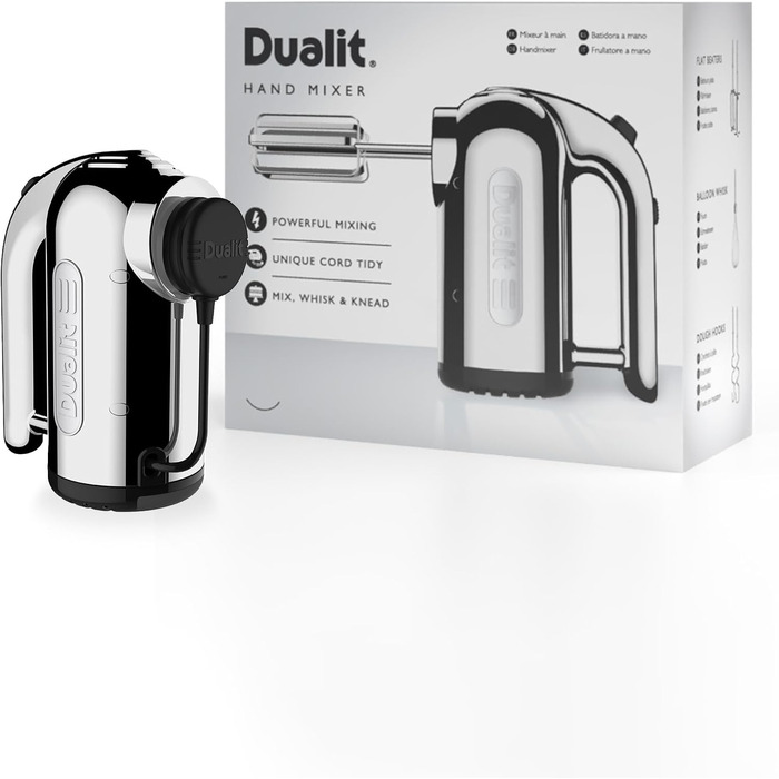 Міксер ручний DUALIT 89320, хром, нержавіюча сталь, з британською вилкою (UK Plug), срібний