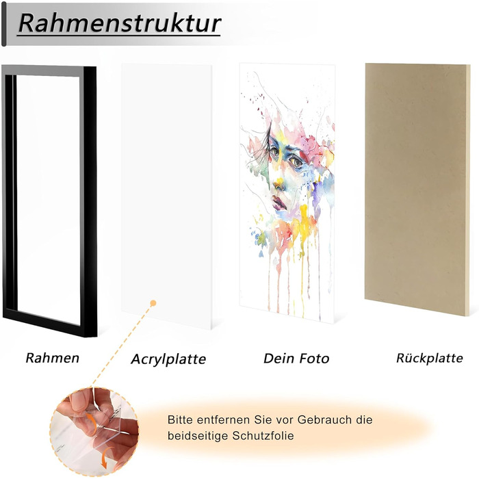 Набір фоторамок 3 шт 70x50 см Чорні дерев'яні рамки для фото, картин, постерів 61x91.5 см