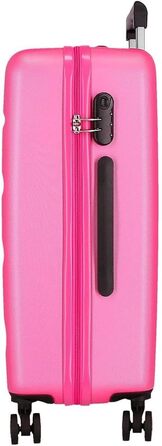 Чохол-валіза Roll Road Flex з ABS-пластику, кодований замок, 4 колеса, ручна поклажа, практичний інтер'єр, набір 2 шт., рожевий