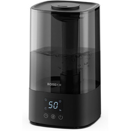 Зволожувач повітря автоматичний для спальні та великих приміщень 4.5 л, з таймером, сенсором вологості, до 18 годин роботи, автовимкнення, 360° розпилення (Чорний)