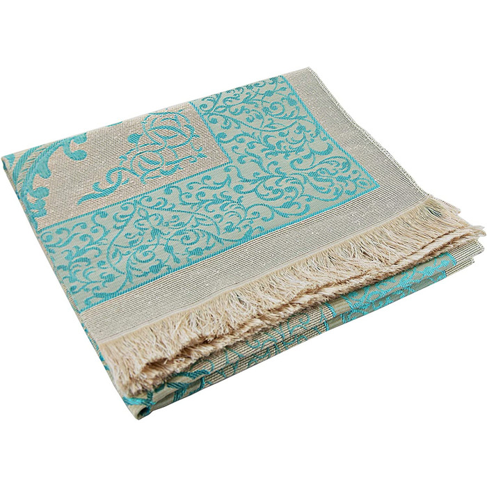 Іхван онлайн мусульманський молитовний килимок і розарій з елегантним дизайном циліндрична подарункова коробка / Джанамаз саджада / набір ісламських подарунків / молитовний килимок, тканина з тафти, (синій)
