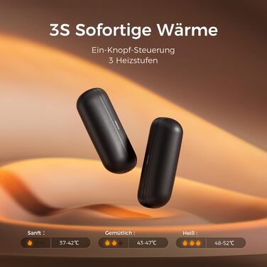 Нагрівач для рук OCOOPA UT2S Mini, 5200mAh, 2 шт. в наборі, магнітний, електричний, для кемпінгу та відпочинку на природі, чорний