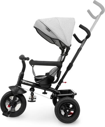 Триколісний велосипед HyperMotion з ручкою для батьків 3-в-1, сірий - для дітей від 1 до 4 років (до 20 кг)