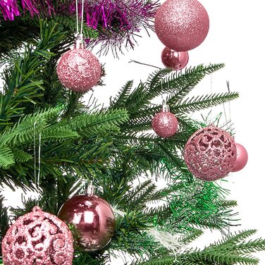 Предмет, ялинкові дрібнички, золоті Різдвяні дрібнички, 6 см/4 см/2 см, пластикові настінні прикраси для ялинки, дрібнички, прикраси для дверей, святкові прикраси (рожевий), 101