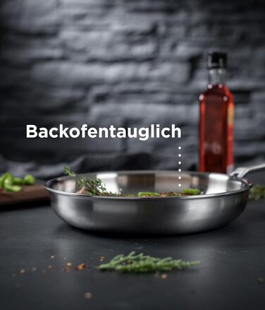 Сковорода KUHN RIKON CULINARY FivePly 28 см, нержавіюча сталь, 5-шарове покриття