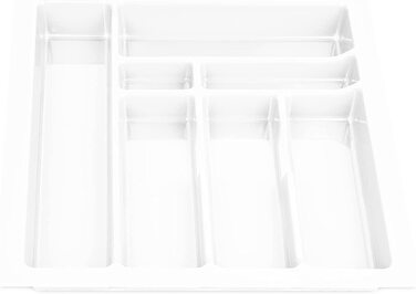 Універсальна вставка для столових приладів BigDean для висувних ящиків 50 см - ріжеться за розміром - вставка для пластикових ящиків 430x490 мм, Європейський ящик для столових приладів (43x49 см для висувних ящиків 50 см, білий)