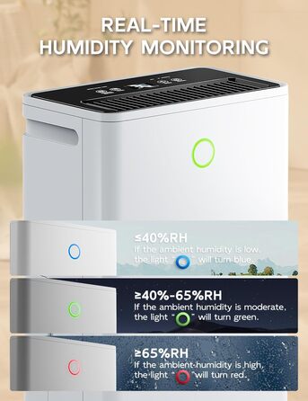 Електричний осушувач повітря 12л/24г з автоматичним та безперервним зливом (шланг у комплекті), для спалень та підвалів, LED-дисплей, тихий, з таймером