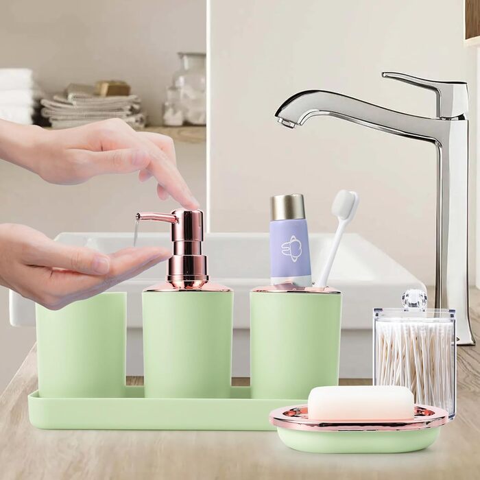 Набір аксесуарів для ванної кімнати, чорний колір: сміттєвий бак, дозатор мила, мильниця, щітка для унітазу, тримач для зубних щіток, стаканчик, піднос, контейнер для ватних паличок, органайзер для стільниці, подарунковий набір