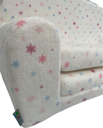 Дитячий розкладний диван FORTISLINE Mini 2в1, 40x78x45 см, для дітей, зі знімним чохлом, поролоновий, мотив Кошеня, плюш зірки