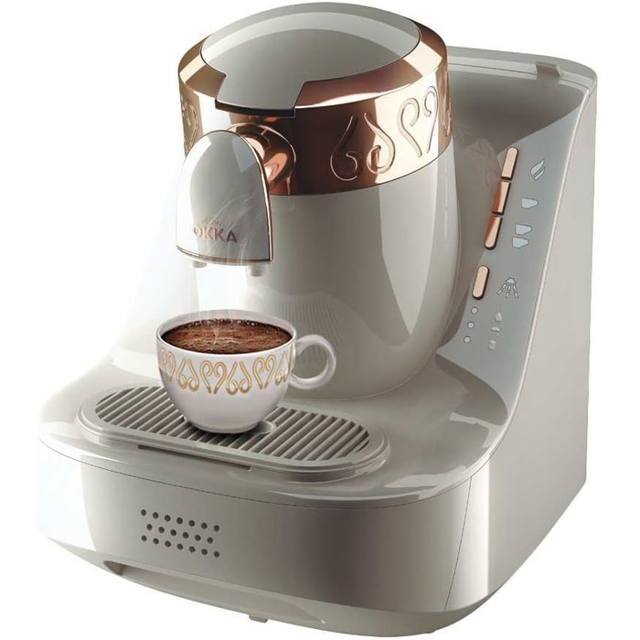 Кавомашина Arzum Okka: автоматична, 3 розміри порцій, самоочищення, 950 мл, білий колір