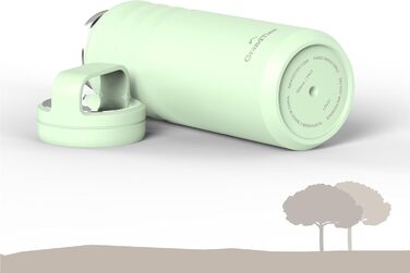 Термопляшка GRANDTIES 946мл з широким горлом та двома кришками - білий слонова кістка | Збереже холодну воду | Для чоловіків та жінок